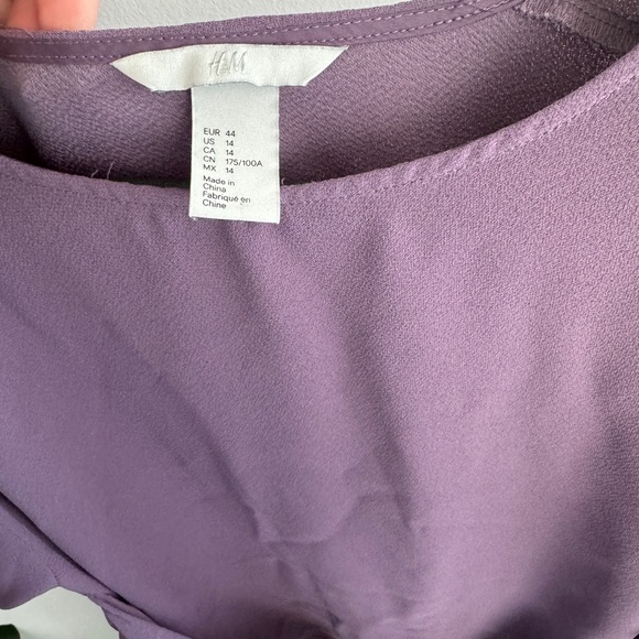 H&M, Eggplant boxy dress with tie - Picture 2 of 3